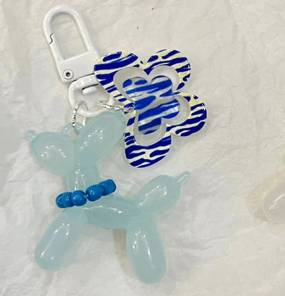 Balloon Dog Bag Charm with Butterfly Clip