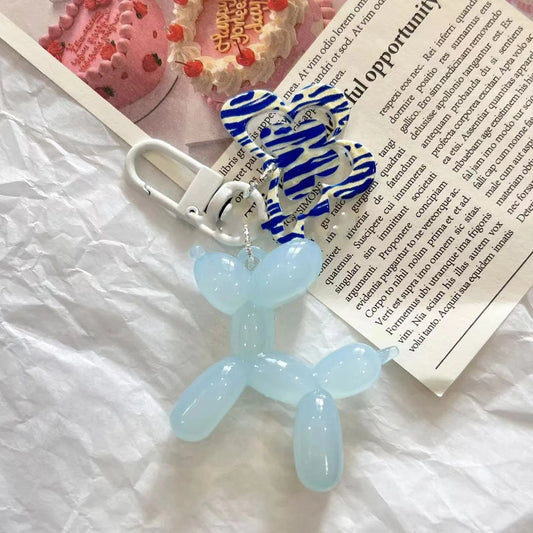 Balloon Dog Bag Charm with Butterfly Clip