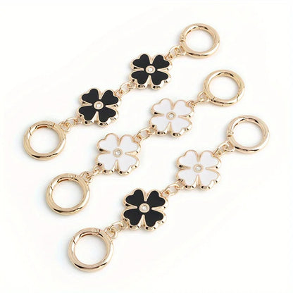 Floral Bag Extender - Gold with Black and White Accents