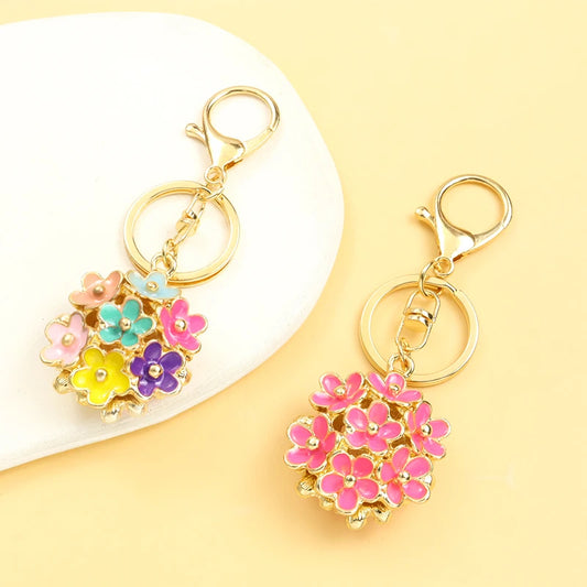 Flower Cluster Metal Bag Charm - Elegant Handbag Accessory - ANNELIE 