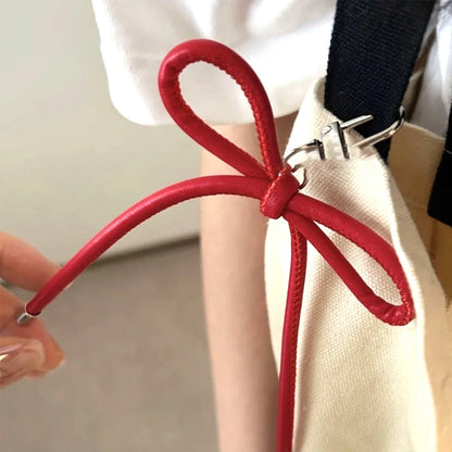 Elegant Bow Leather Bag Charm