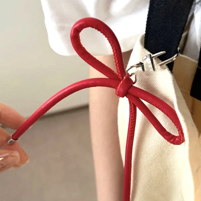 Elegant Bow Leather Bag Charm