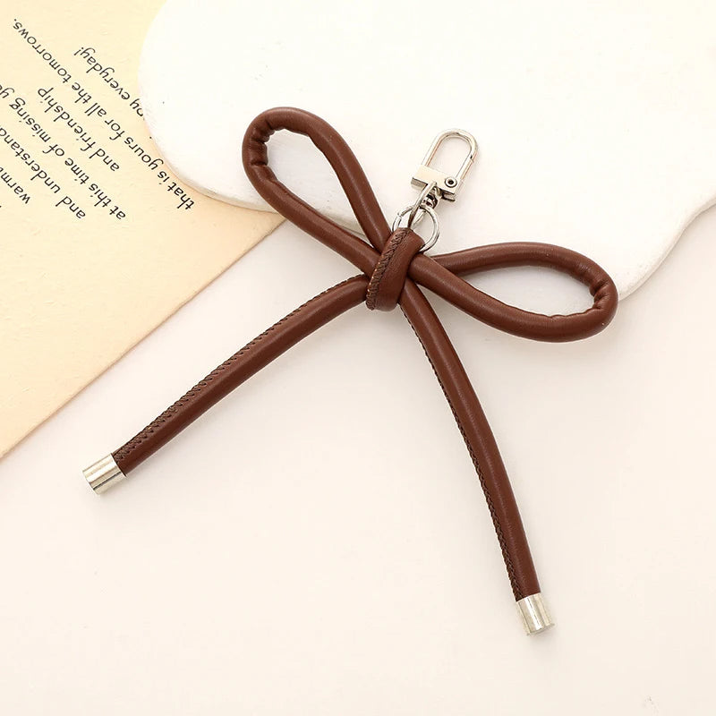 Elegant Bow Leather Bag Charm