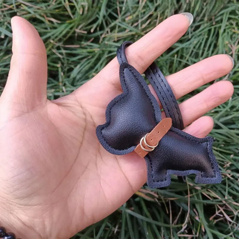 Adorable Vegan Leather French Bulldog Bag Charm