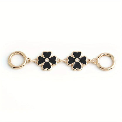 Floral Bag Extender - Gold with Black and White Accents