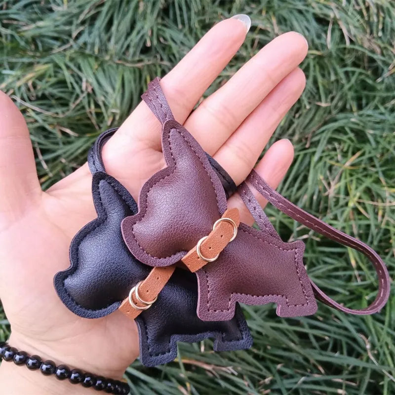 Adorable Vegan Leather French Bulldog Bag Charm