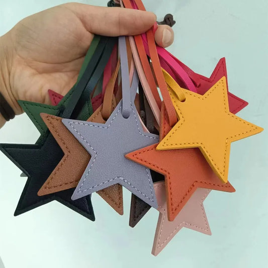 Vegan Leather Star Bag Charm - Multicolor Handbag Accessory - ANNELIE 