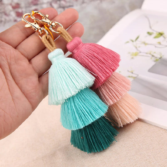 Colorful Tassel Bag Charm - Boho Handbag Accessory - ANNELIE 