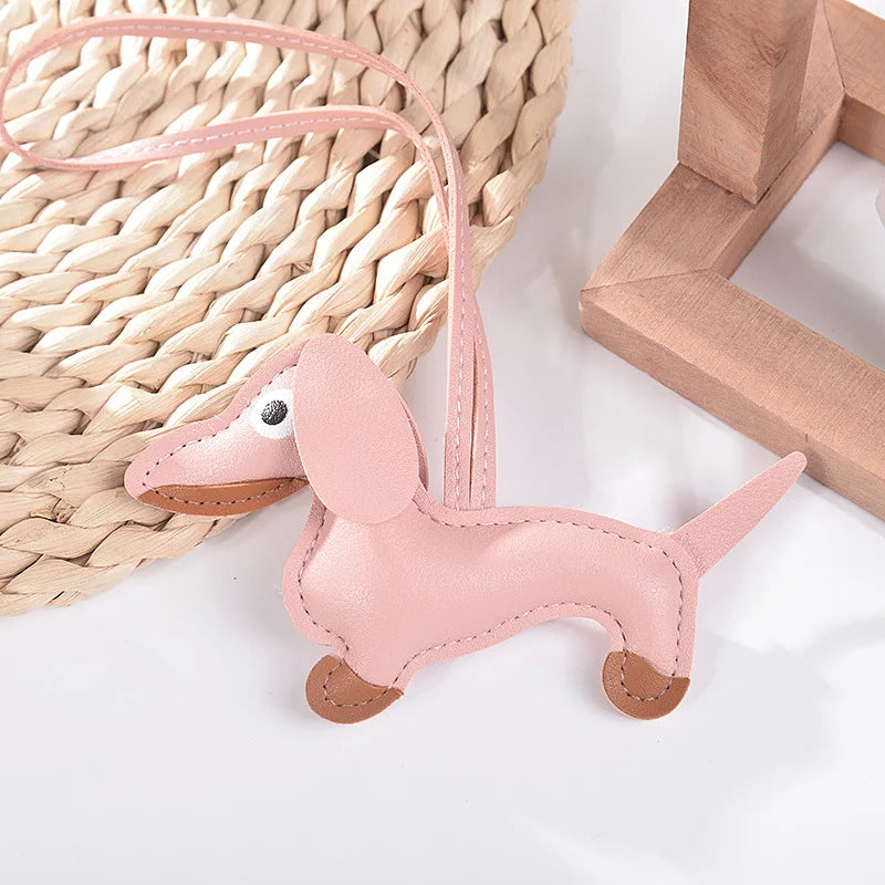 Leather Dog Bag Charm - Adorable Handbag Accessory