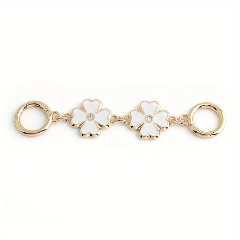 Floral Bag Extender - Gold with Black and White Accents