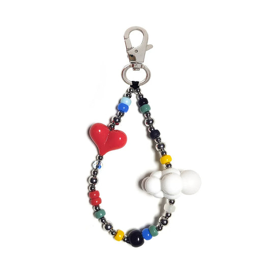 Color Pop Heart Beaded Bag Charm